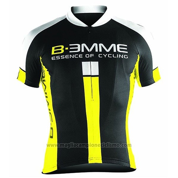 2017 Abbigliamento Ciclismo Biemme Identity Nero e Giallo Manica Corta e Salopette